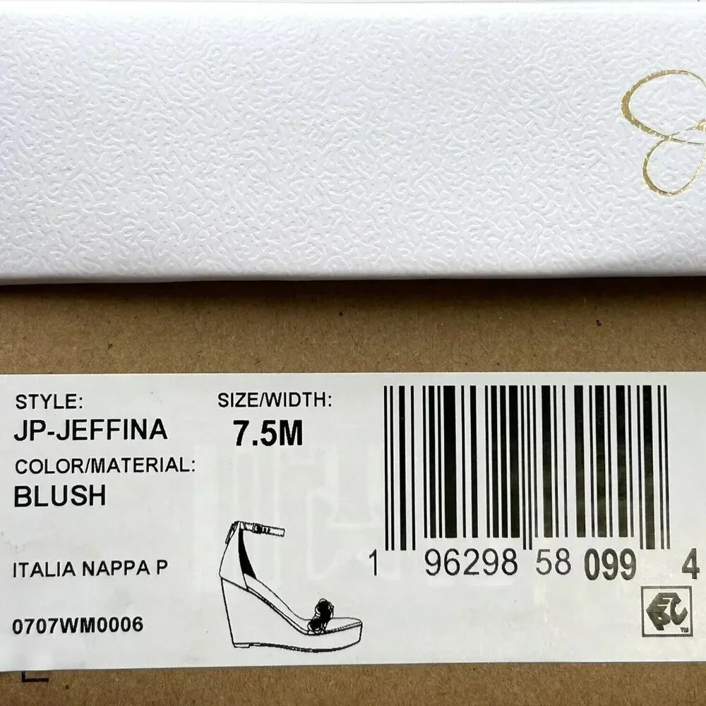 Jessica‎ Simpson Women's Jeffina Wedge Sandals Size 7.5 Blush Floral Applique